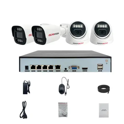 POE-Sicherheitskamerasystem 4K hochauflösende Nachtsichtaufzeichnung Monitor 4-Kanal-Farbkamera für Haus- und Außenbereich - 8