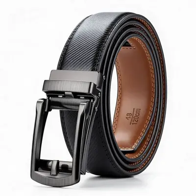 Amazon Cross-border Men's Leather Belt Genuine Leather Automatic Buckle Youth Business Factory Wholesale Belt - 10