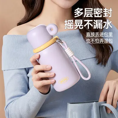 Mini-Thermobecher aus 316er Edelstahl für Damen, hübsch und kompakt, tragbare Taschentrinkflasche, langanhaltend kalthaltend, handliche Trinkbecher