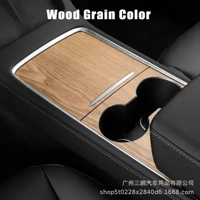 Center Console Panel Sticker for Tesla Model 3/Y 2021-2023, Carbon Fiber - 7