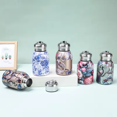 316 Stainless Steel Mini Thermos Cup with Lift Handle for Students - 2