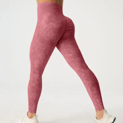 Women's Seamless Peach Hip Yoga Pants, Tummy Control High Waist Fitness Leggings - 11