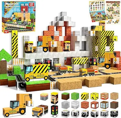 MC Magnetic Building Blocks Set, My World, DIY Assembly for Children - 9