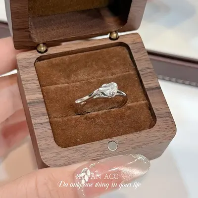 Silver Luxury Diamond Stackable Open Ring Women - 10