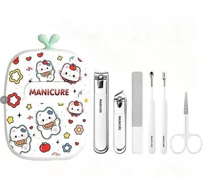 卡通款指甲刀套装六件套可爱创意修甲专用指甲钳便携收纳美甲工具 - 11