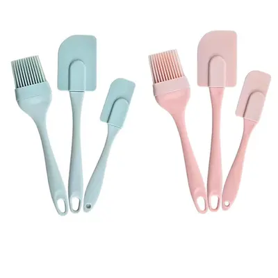 Sınır ötesi stokta bulunan silikon spatula pişirme aleti seti, üç parçalı set, yumuşak kazıyıcı, gıda sınıfı kek kreması spatulası.
