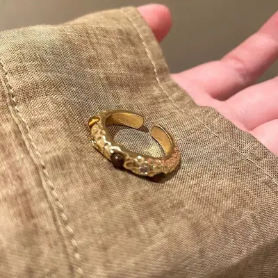 Umweltfreundlicher Maillard Tiger-Auge Stein offener Ring Nischen vielseitiges Design elegantes hochwertiges Schmuckset - 12