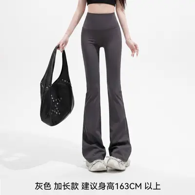 瑜伽微喇裤黑色提臀显瘦显高外穿打底裤塑形鲨鱼裤修身加长芭比裤 - 9