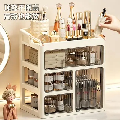 Vanity cosmetics storage box, three-tier - 2