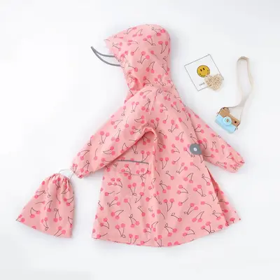 Hochwertige Kinderregenjacke in einem Stück für Jungen und Mädchen, Kleinkinder und kleine Kinder mit Schultasche, lange, wasserdicht, winddicht und schneefest Poncho