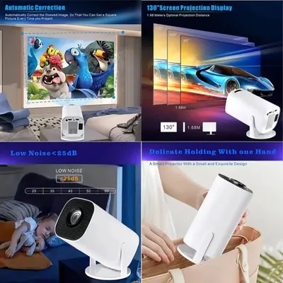 E110 Uluslararası Yeni Model 4K WiFi HD Android 11.0 5G Bluetooth Taşınabilir Ev Mini Projektör Dış Pazar
