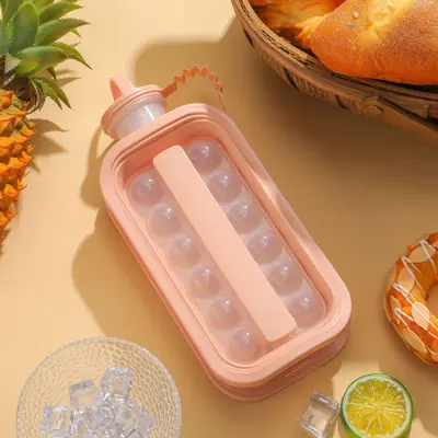 Eisballform Eisballbehälter Eisballmembran Zuhause Eisballform 2-in-1 Wassererwärmer Eiswürfel Silikon tragbar kaltes Getränk Eistasse - 9