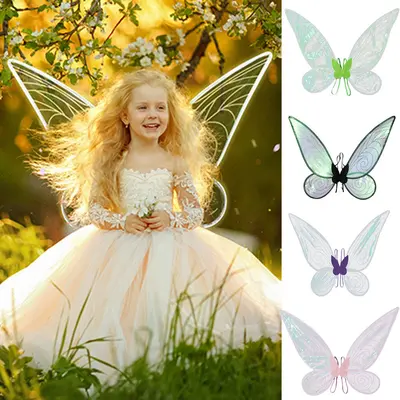 Kinder-Schmetterlings- und Elfenflügel-Set aus Tüll - 2