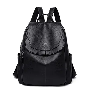 Women's Soft Leather Backpack, Lightweight, Multi-Color - 9