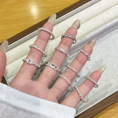 Minimalistischer glatter Ring, verstellbar, nicht anlaufend - 2