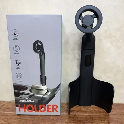 Retractable Metal Magnetic Car Phone Holder 2-in-1 with Water Cup Holder - 4