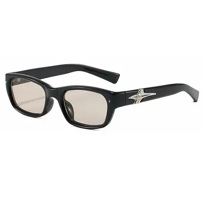 Herren-Sonnenbrille, eckig, blau, helle Farbe, für kleine Gesichter - 5