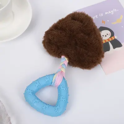 TPR Rubber Plush Dog Toy, Bite-Resistant Chew Toy - 8
