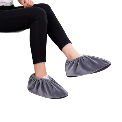 Waschbare Flanell-Schuhüberzieher, wiederverwendbar, rutschfest