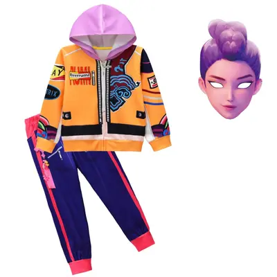 K-POP:2 Printed Girls' Zip Hooded Cardigan Jacket, Style 36331 - 12