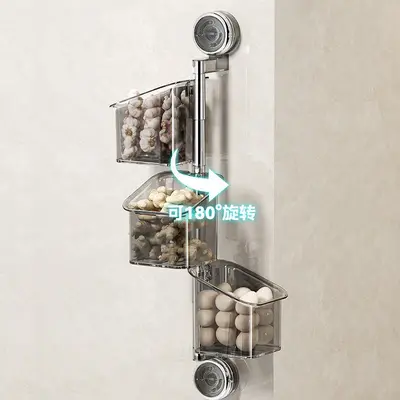 Mutfak emici saklama kutusu, duvar montajlı, dönerli, banyo ve kozmetik için