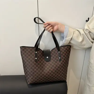 Large Capacity Women's Tote Bag, Printed Single Shoulder Bag for Commuting - 3