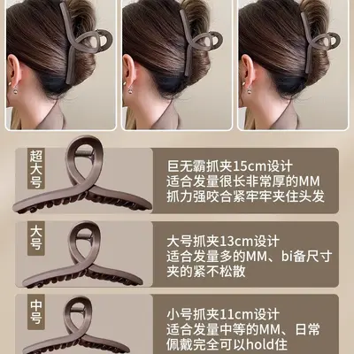 Dicke Haare Große Haarspange aus Acryl, Haarspange für den Hinterkopf, hochwertige elegante Haarspange Haaraccessoire, Hai-Spange