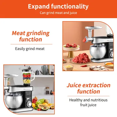 Sokany 5-in-1 Stand Mixer, 7.5L Dough Mixer with Juicer and Meat Grinder
