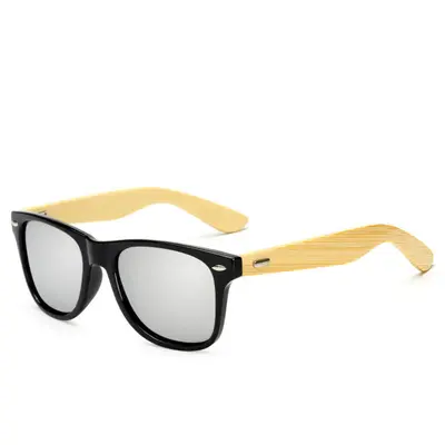 Square Retro Sunglasses with Bamboo Legs and Rivets, Driving Style - 10