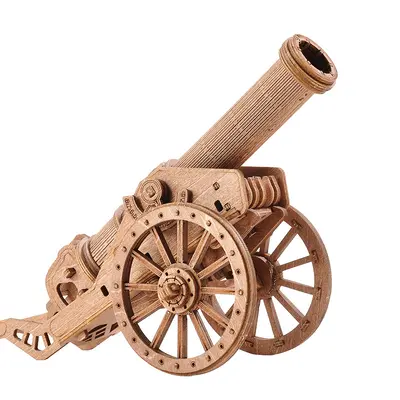 3D Wooden Model Catapult Puzzle for Children, with Night Light and Music Box - 8