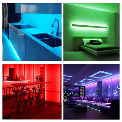 5Vled16 Lampenfassung Bluetooth 24 Tasten 3535 selbstklebend RGB Farbwechsel Schlafzimmer Kleiderschrank Heimdekoration LED-Streifen
