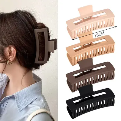 Amazon rectangular holder cross-border frosted PS shark clip simple hair clip large hair volume multi-grip hair accessory