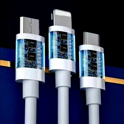 3-in-1 data cable with fast charging for Apple Huawei