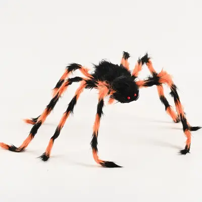 Halloween-Dekoset mit extra großem Spinnennetz und Plüschspinne - 11