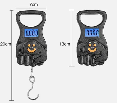 50kg Handgepäckwaage, tragbar, mit Haken - 9