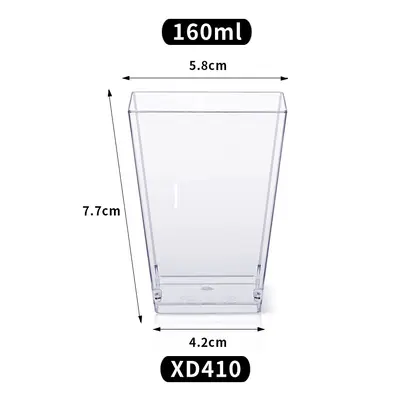 Tek kullanımlık kare plastik tatlı kabı, kapaklı, 60/110/150 ml - 9