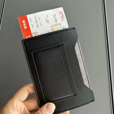 Korean-style travel passport holder, PU leather, multiple card slots - 7