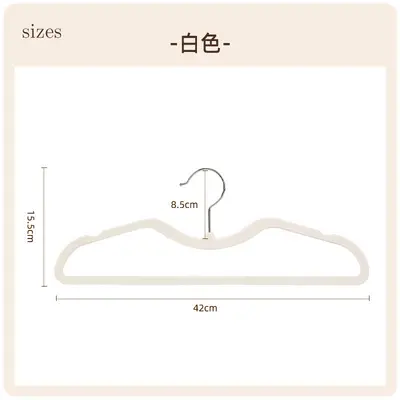 Short-Neck Plastic Hanger, Space-Saving, Non-Slip, Silicone Coated - 9
