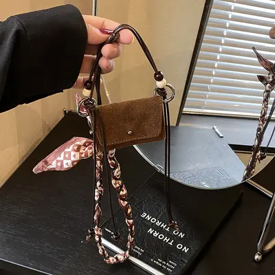 Vintage Frosted Mini Crossbody Bag 2025 Fall Daily Design Compact Versatile Top Handle Small Square Bag - 10