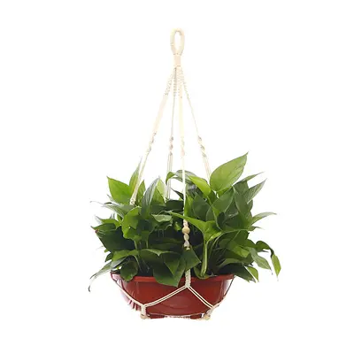 Handgefertigte Blumentopf-Hängeampel aus Baumwollseil, dekorative Hängeampel
