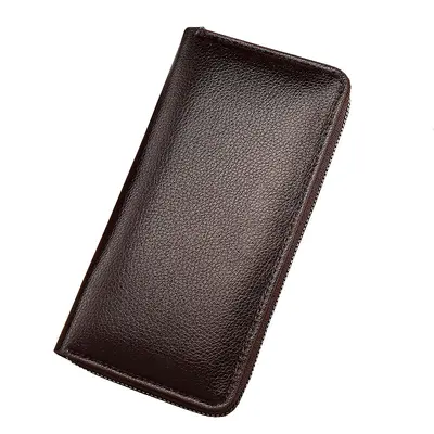 Men's Long Clutch Wallet with Zipper and Large Capacity - 7
