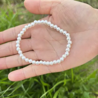 Kadın yapay inci bilezik günlük 4MM-14MM elastik halat bilezik basit Kore versiyonu simüle inci takı - 8