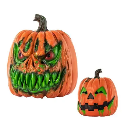 Halloween Pumpkin Head Set and Ghost Face Decoration - 8