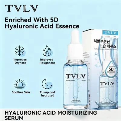 跨境TVLV玻尿酸保湿精华液面部护肤滋润补水提亮肤色滴管精华原液