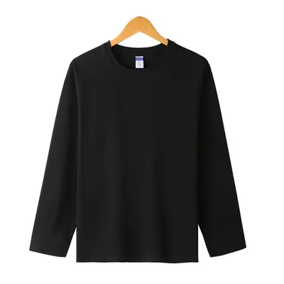 260 gram ağır gramajlı erkek t-shirt, çift iplik pamuk, uzun kollu - 8