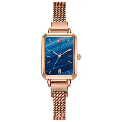 Women's watch, peacock green square design, elegant style - 9