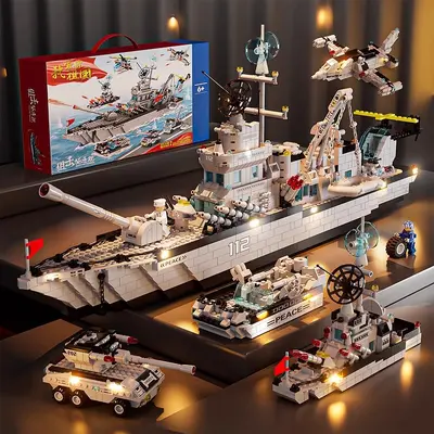 Lego uyumlu askeri uçak gemisi yapı taşı seti, erkek çocuklar için - 12