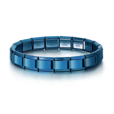 Italienisches Armbandmodul, versilbert, Edelstahl, elastisch - 10