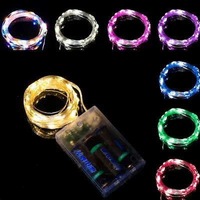 USB Copper Wire LED String Light with Battery Box for Christmas Decoration