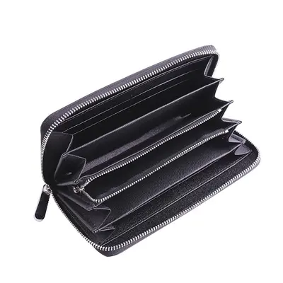 Men's Long Wallet with Zipper, Large Capacity Clutch Wallet - 6